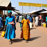 남수단 독립 과정 - Early Challenges of Independence**

"A bustling marketplace in Juba, South Sudan, depicting the chal...