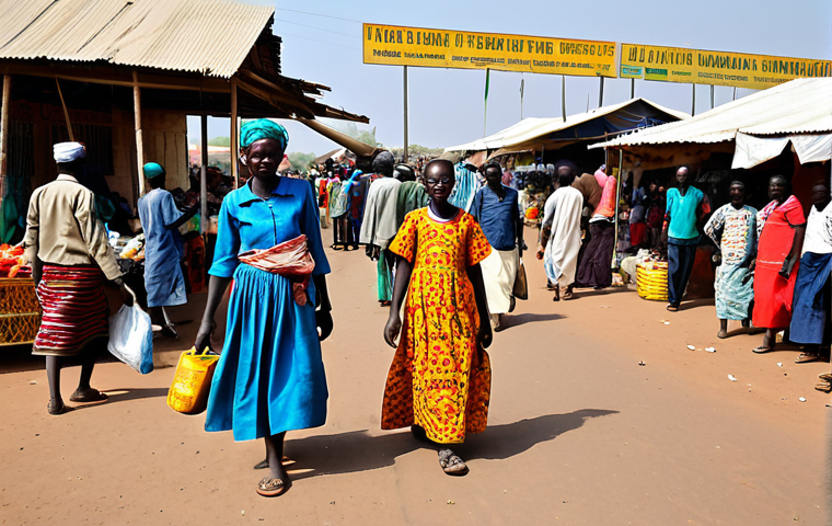 남수단 독립 과정 - Early Challenges of Independence**

"A bustling marketplace in Juba, South Sudan, depicting the chal...