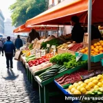 Home 22 주바 생활 정보 - A vibrant outdoor market scene in Buenos Aires’ San Telmo neighborhood during early morning, featuri...